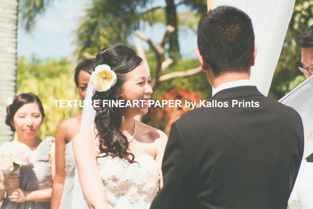 100% cotton base, Texture Fineart Paper printing by Kallos Studio, calgary wedding photographers taeho style provided hawaii wedding photo