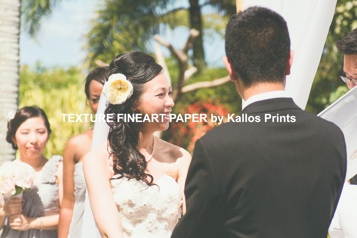 100% cotton base, Texture Fineart Paper printing by Kallos Studio, calgary wedding photographers taeho style provided hawaii wedding photo